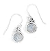 Round Moonstone Polished Edge Earrings