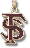 Florida State Seminoles Interlocked Enamel FS 3/4 Pendant - 14KT Gold Jewelry