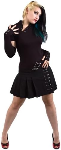 Milisha Safety Pin Mini Skirt- Large - Black