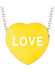 Sweethearts Enamel "Love" Heart on 16" Necklace Pendant with Gift Box