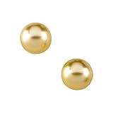 14K Yellow Gold 10 MM Cultured South Sea Golden Pearl Earring Studs