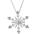 Sterling Silver Genuine Diamond Accent Snowflake Pendant