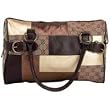 Gigi Chantal Brown Patch Tapestry Purse with Buckle Design