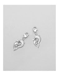 Dolphin CZ Charm In 92.5 Sterling Silver