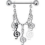 Buy Music Note Chain Dangle Nipple Ring by Body Candy
