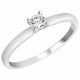 1/5 ct. Round Diamond Solitaire Ring in 14K White Gold or Yellow Gold