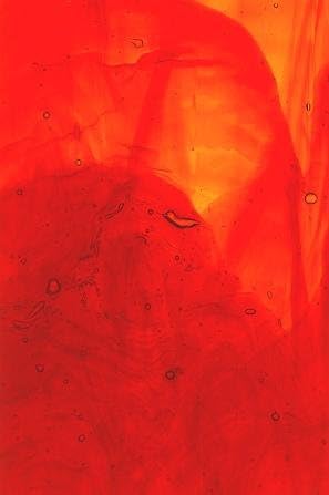 Kokomo - Amber-ruby Streaky - Stained Glass Sheet - 8" X 12" (.67sf)