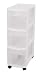 Sterilite 27308003 3-Drawer Narrow Cart White with See-Through Drawers and Black Casters, 3-Pack