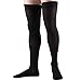 Truform 30-40 mmHg Compression Stockings for Men and Women, Thigh High Length, Dot-Top, Closed Toe, Black, Small
