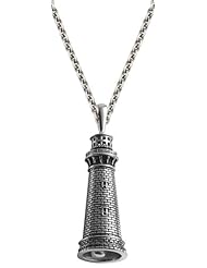 Currituck Sterling Silver Lighthouse Bell 20 Inch Necklace