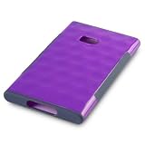 NOKIA LUMIA 900 PURPLE DIMPLED SHELL WITH GEL SIDE GRIP, IN QUBITS RETAIL PACKAGING