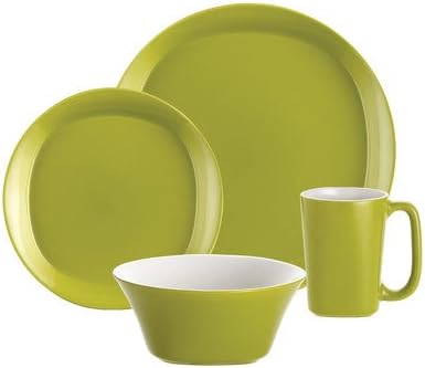 Round & Square 16 Piece Dinnerware Set Color: Green Apple