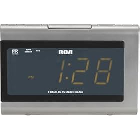 Large 1.4 led display dual wake am fm clock radio by RCA