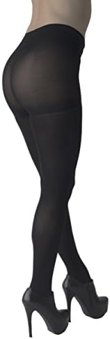 Felicity Women's Black Opaque Tights, Light Control Top, 60 Denier, (Large)
