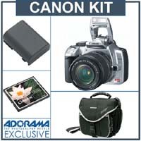 Canon Digital Rebel XT Chrome SLR Camera / Lens Kit with EFS 18-55mm f/3.5-5.6 Zoom Lens, 2 GB CF Memory Card, Spare NB-2LH Lithium-Ion Rechargeable Battery, Slinger System Bag
