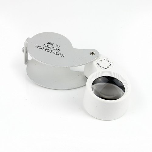 40 X 25mm Glass Lens Jeweler Loupe Magnifier With LED