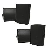 2 Pairs of New Indoor or Outdoor Weatherproof HD Mountable Black Speakers 2TS5ODB