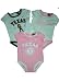 Texas Rangers Baby Girl three pack creeper set, Size= 3 - 6 Months