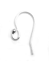 10 pcs .925 Sterling Silver Ear Wire Earwires Ball Dot French Hook / Dangle Earring Connector / Findings / Bright