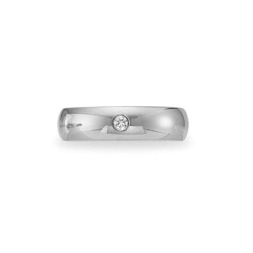 (Lifetime Guarantee) 14k White Gold Diamond Wedding Band Ring, 0.08 ctw (G-H/S-I) 6mm Size 13.5