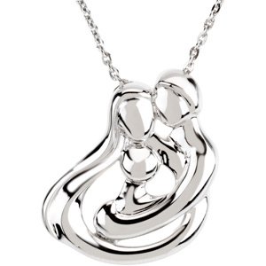 Sterling Silver Inspirational Blessings Child Family Necklace