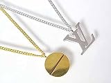 (ルイヴィトン)LOUIS VUITTON ペアネックレスセット[BIJOUX PENDENTIFS LV ET PASTILLE] 18K シルバーXゴールドの画像