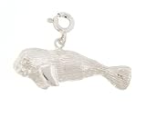 Sterling Silver 16 Figaro Chain Necklace with Charm Sea Lion and Clasp