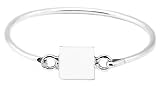 Silver Engravable Square Bangle Bracelet for Infant or Toddler