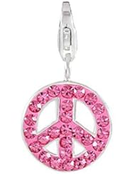 SilveRado(tm) VRB310-2 Verado Bling World Peace Pink Bead / Charm