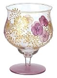 Filigree Lilac Hand Painted Glass Boxed Small Tulip Candle Holder