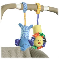 Infantino Tag a Long Chimes Elephant and Lion by Infantino