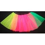Fancy Dress Neon Tutu Kids Size S/M (Fits 6-9 Years) - Rainbow