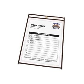 C-Line 46912 - Shop Ticket Holders, 9 x 12, Clear Front & Back w/Black Stitching, 25/Box