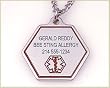 Personalized MEDICAL necklace: stainless steel necklace custom engraved with your information.