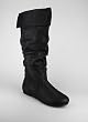 Slouchy Leatherette Cuff Boot