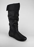 Slouchy Leatherette Cuff Boot