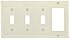 Bryant Electric NP326LA Wallplate, Nylon, Standard Size, 4-Gang, 3 Toggle, 1 Decorator/GFCI, Light Almond