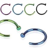 Black Titanium Anodized Over 316L Surgical Steel Nose Hoop Ring - 20 GA - 5/16