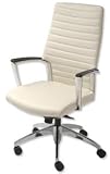 Adroit Zip Executive Armchair Back H640mm W500xD510xH440-540mm Leather White Ref AccordWL