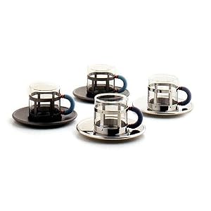 Alessi Set of Demitasse with Saucers by 