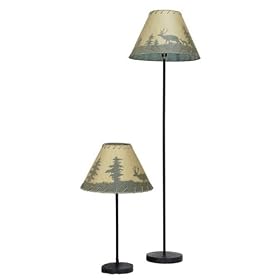 58" Floor & 29" Country Table Lamps (Set of 2)