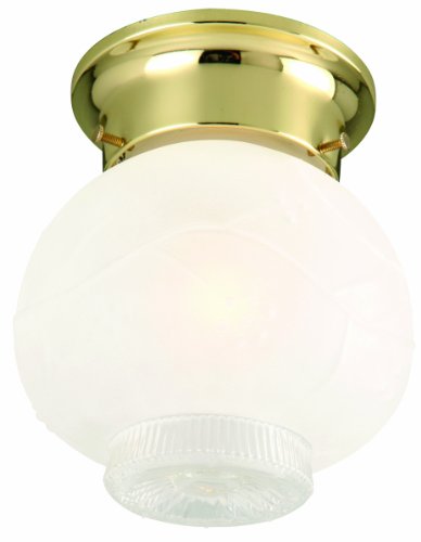 Design House 507285 1-Light Ceiling Mount, 6.75-Inch by 5-5/8-Inch, Polished Brass