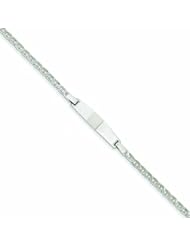 Genuine 14K White Gold 7In Solid Polished Anchor Link Id Bracelet 7 Inches 100% Satisfaction Guaranteed.