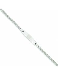 14K White Gold 7in Solid Polished Anchor Link ID Bracelet 7 Inches