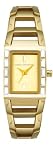 Image of French Connection FC1037G Rectangular Champagne Dial Stone Set Gold Plated Watch