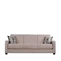Furniture online: Handy Living CAC1-S4-AAA82 Cabo Living Room Convert-A-Couch Microfiber Sleeper Sofa, Khaki With 2 Decorative Mocha Circles Throw Pillows
