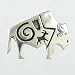 Sterling Silver Buffalo Pin with Petroglyph Designs, #10520