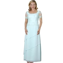 Chiffon Formal Evening Dress - Mother of Bride & Groom Dress. Mothers Dress Gown. Womens Long Evening Gown by Sean Collection (7280)