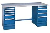 60x30 Square Anti-Static Pedestal Workbench With 5 Drawers & Cabinet