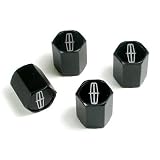 Black Lincoln Logo Tire Stem Valve Caps